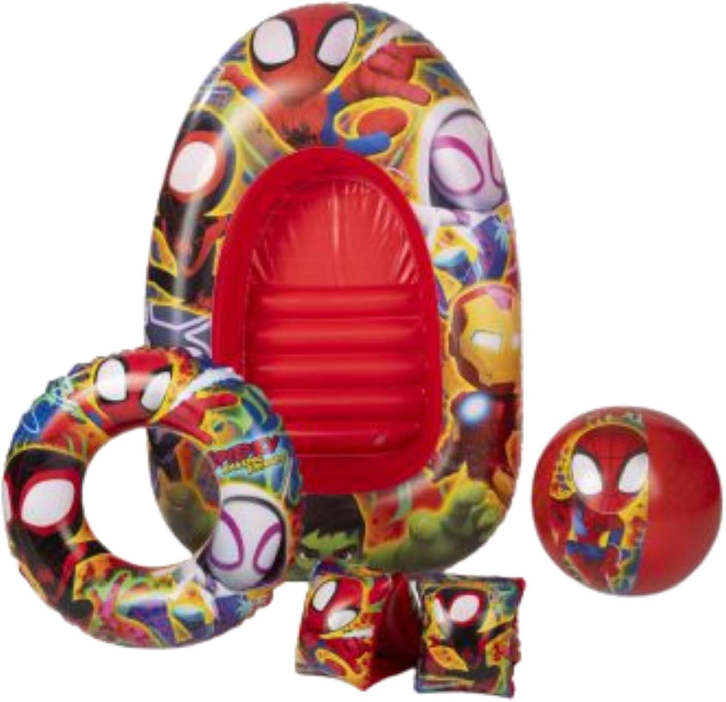 Spiderman Schwimmset mit Boot - Rot