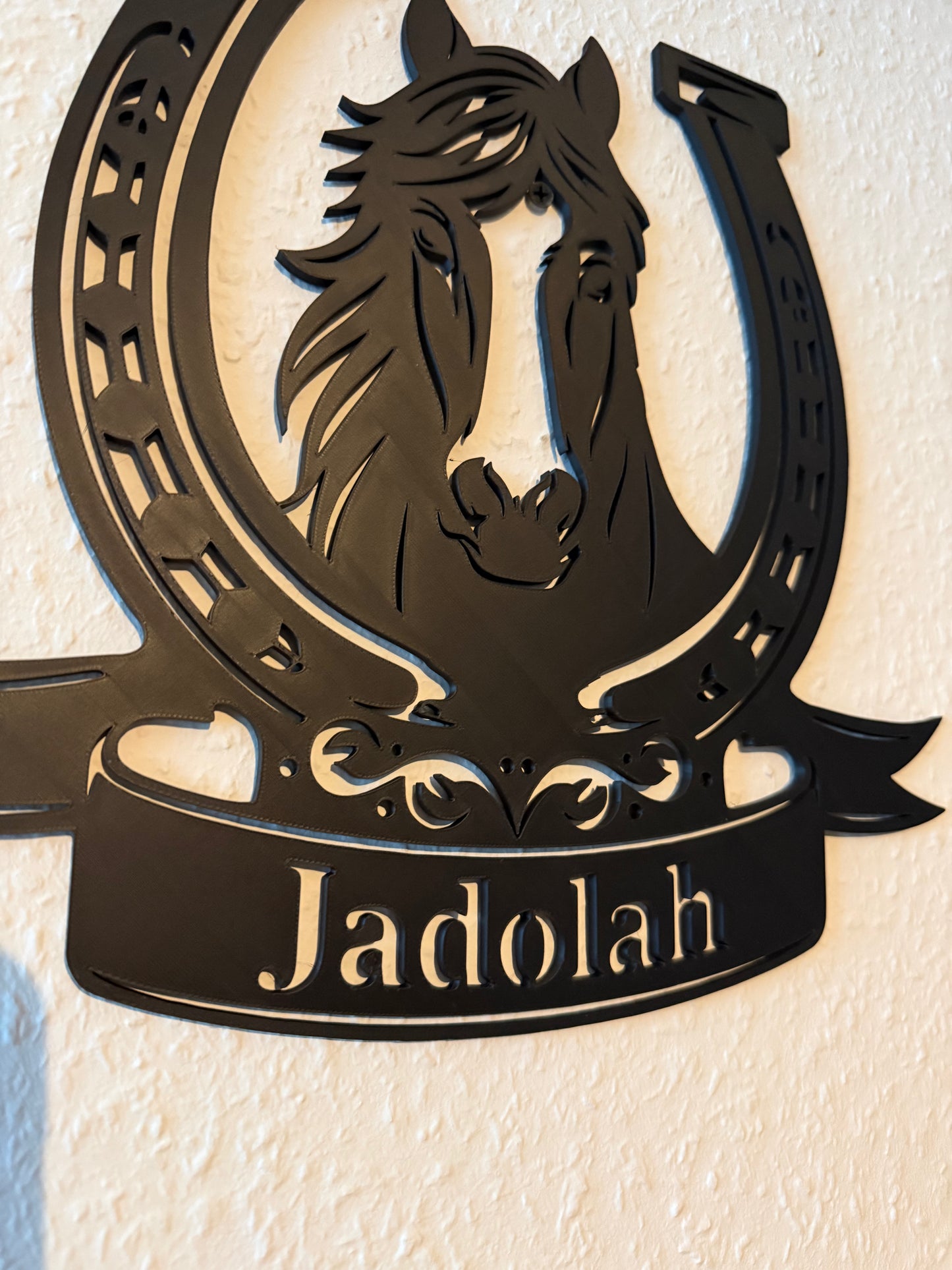 Wanddeko Pferd mit Hufeisen