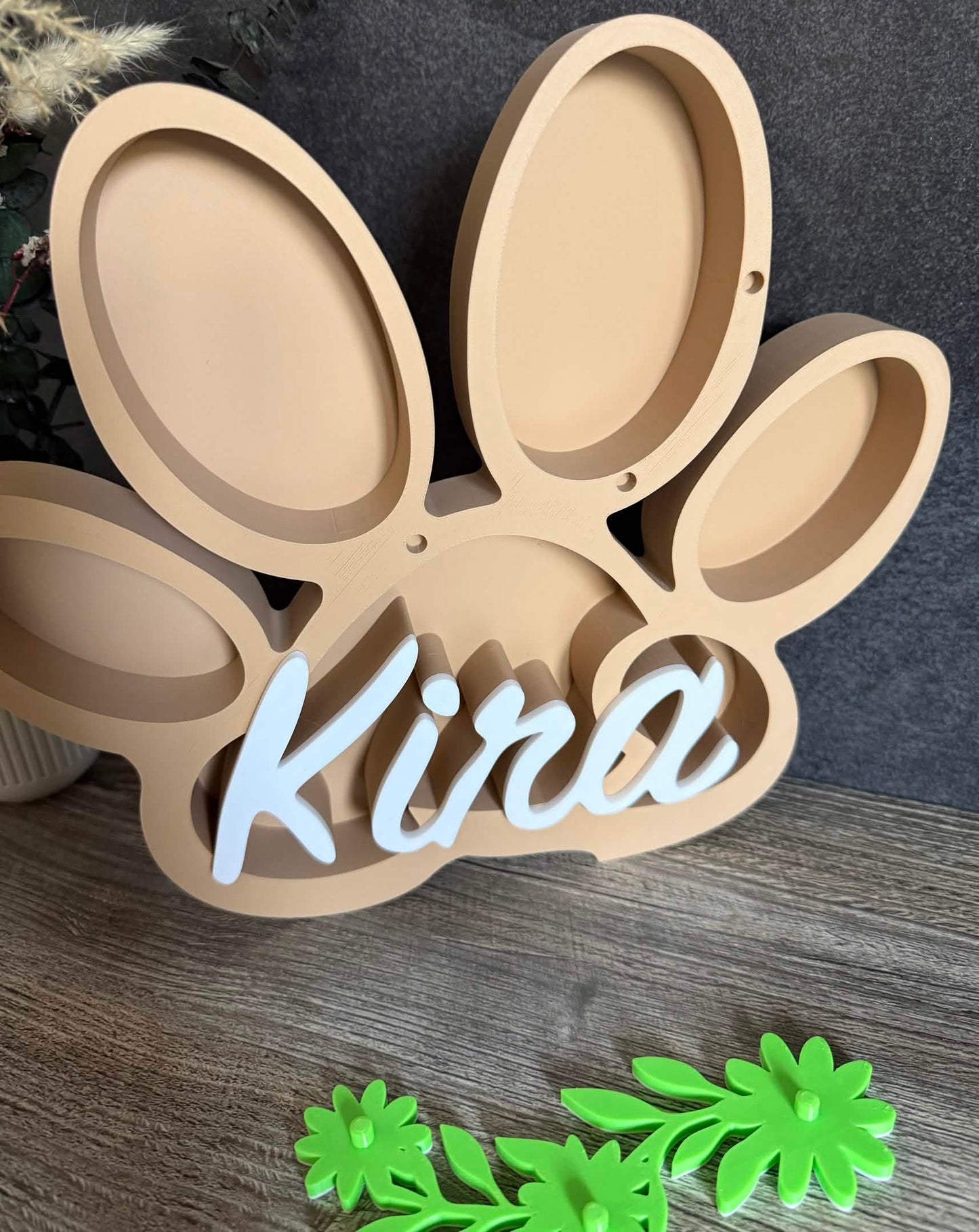 Hund Pfoten 3D Deko – Personalisierte Fotodeko für deinen Hund