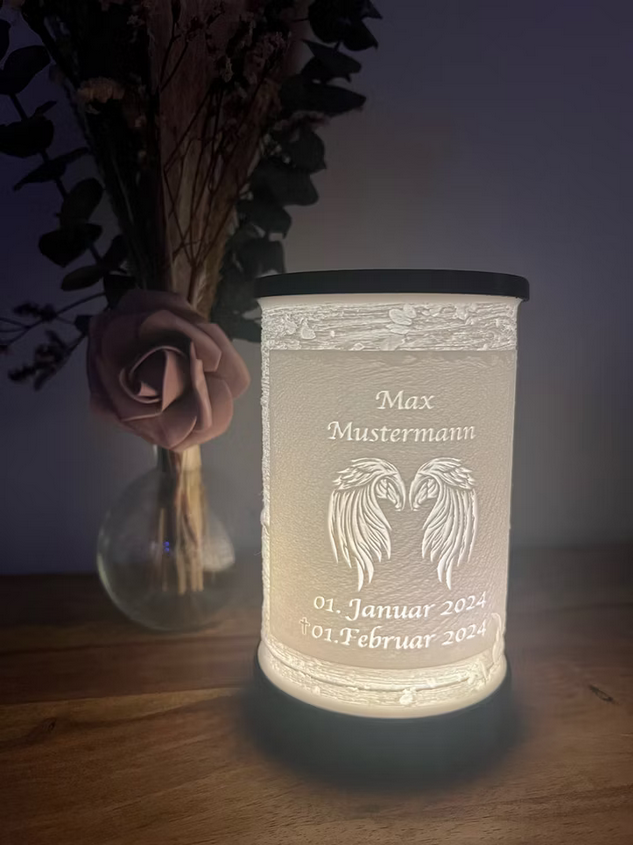Personalisiertes Grablicht Mit Timerlicht oder Solarfeld