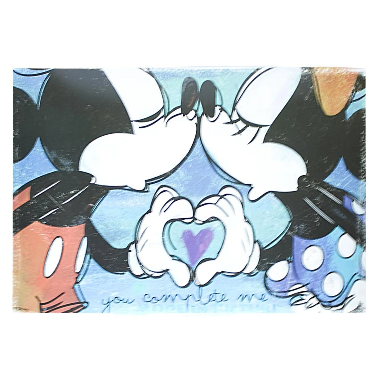 Porzellan Stapeltasse + Platzset Mickey und Minnie „you complete me“