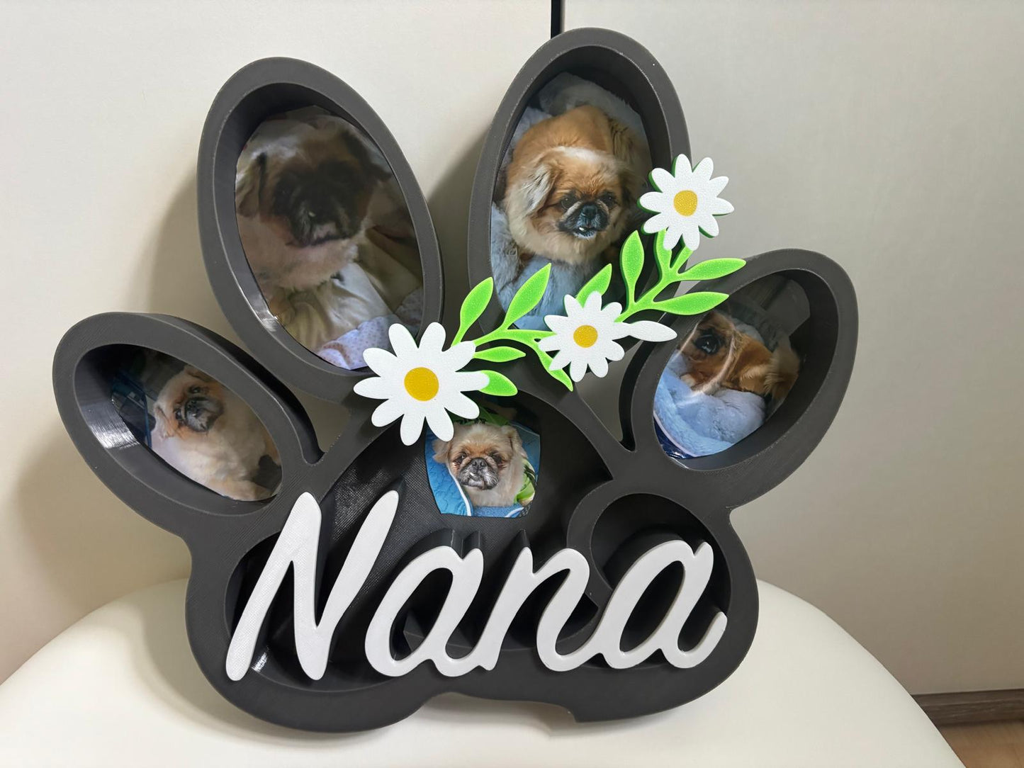 Hund Pfoten 3D Deko – Personalisierte Fotodeko für deinen Hund
