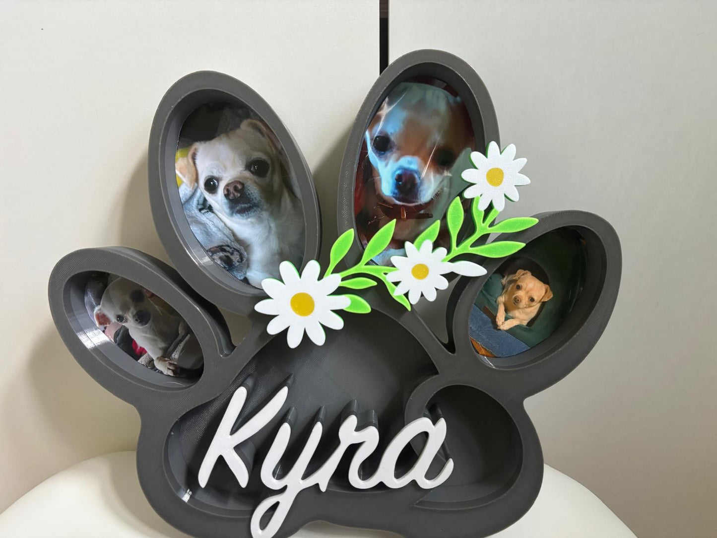 Hund Pfoten 3D Deko – Personalisierte Fotodeko für deinen Hund