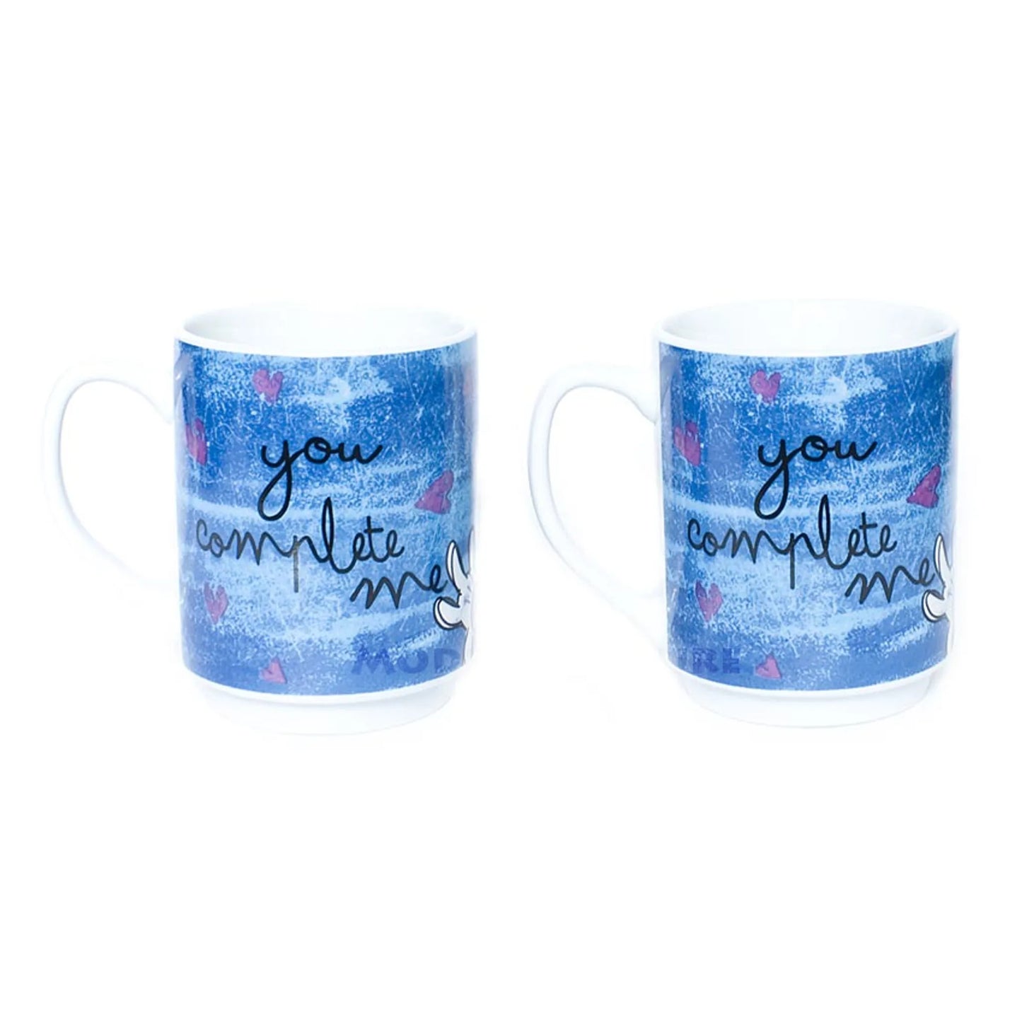 Porzellan Stapeltasse + Platzset Mickey und Minnie  „you complete me“