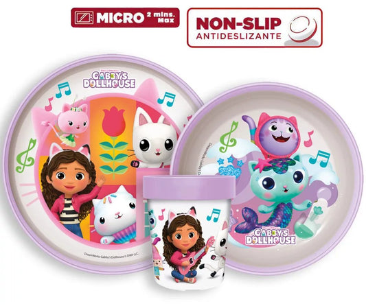 Gabbys Dollhouse Essgeschirr micro Plastikset