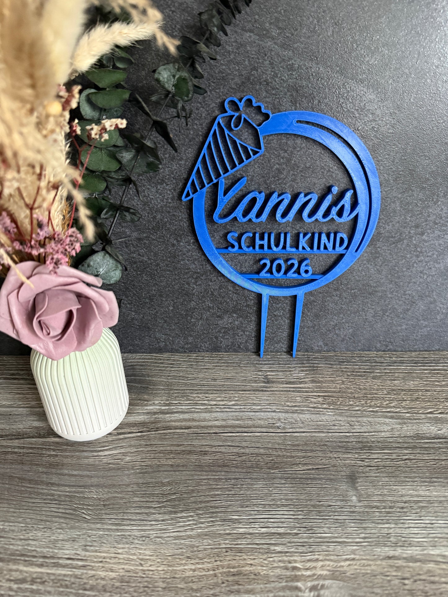 Einschulungs-Caketopper / Dekostecker – personalisiert