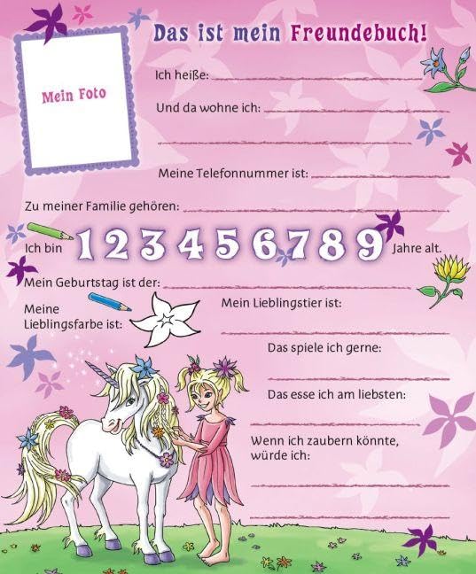 Die Elfenprinzessin und das Einhorn Freundebuch: Meine ersten Freunde