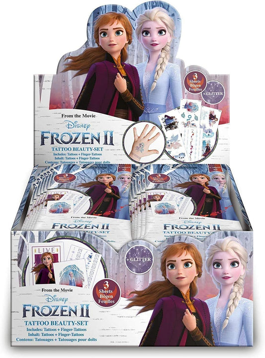 Disney Frozen II Tattoo Beauty-Set Tattoos und Fingertattoos 3 Bögen im Blindbag