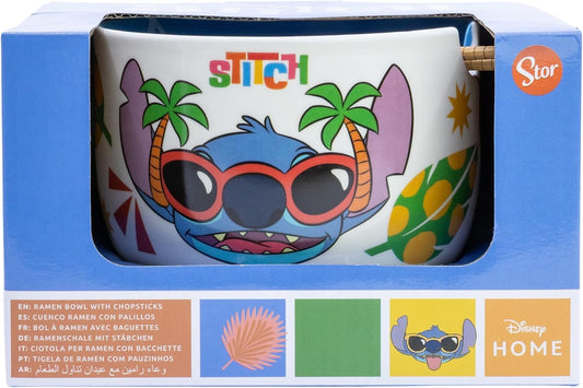 Ramenschale aus Keramik mit Stäbchen in  Stitch  Geschenkbox