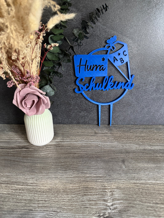 Einschulungs-Caketopper / Dekostecker – personalisiert