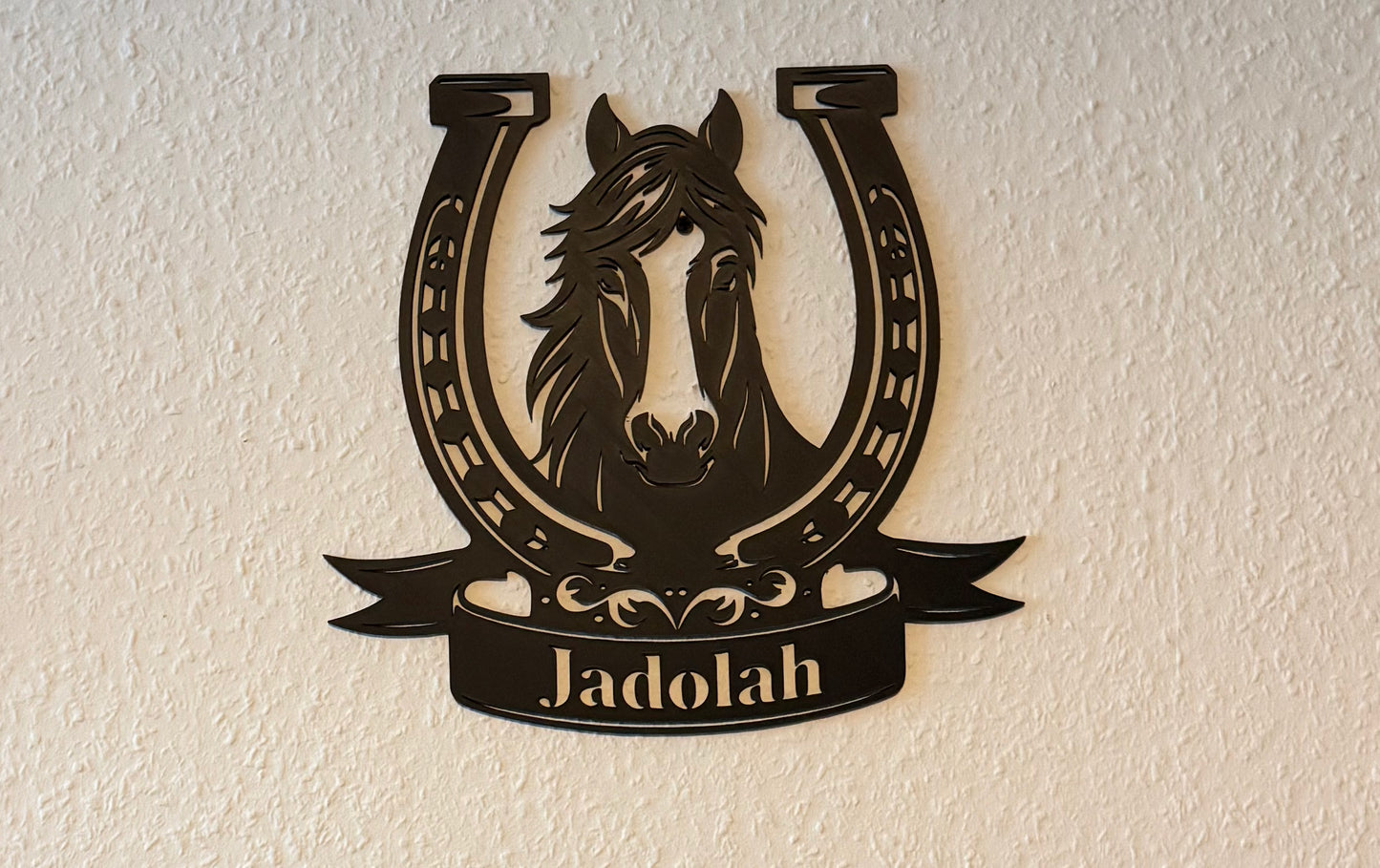 Wanddeko Pferd mit Hufeisen