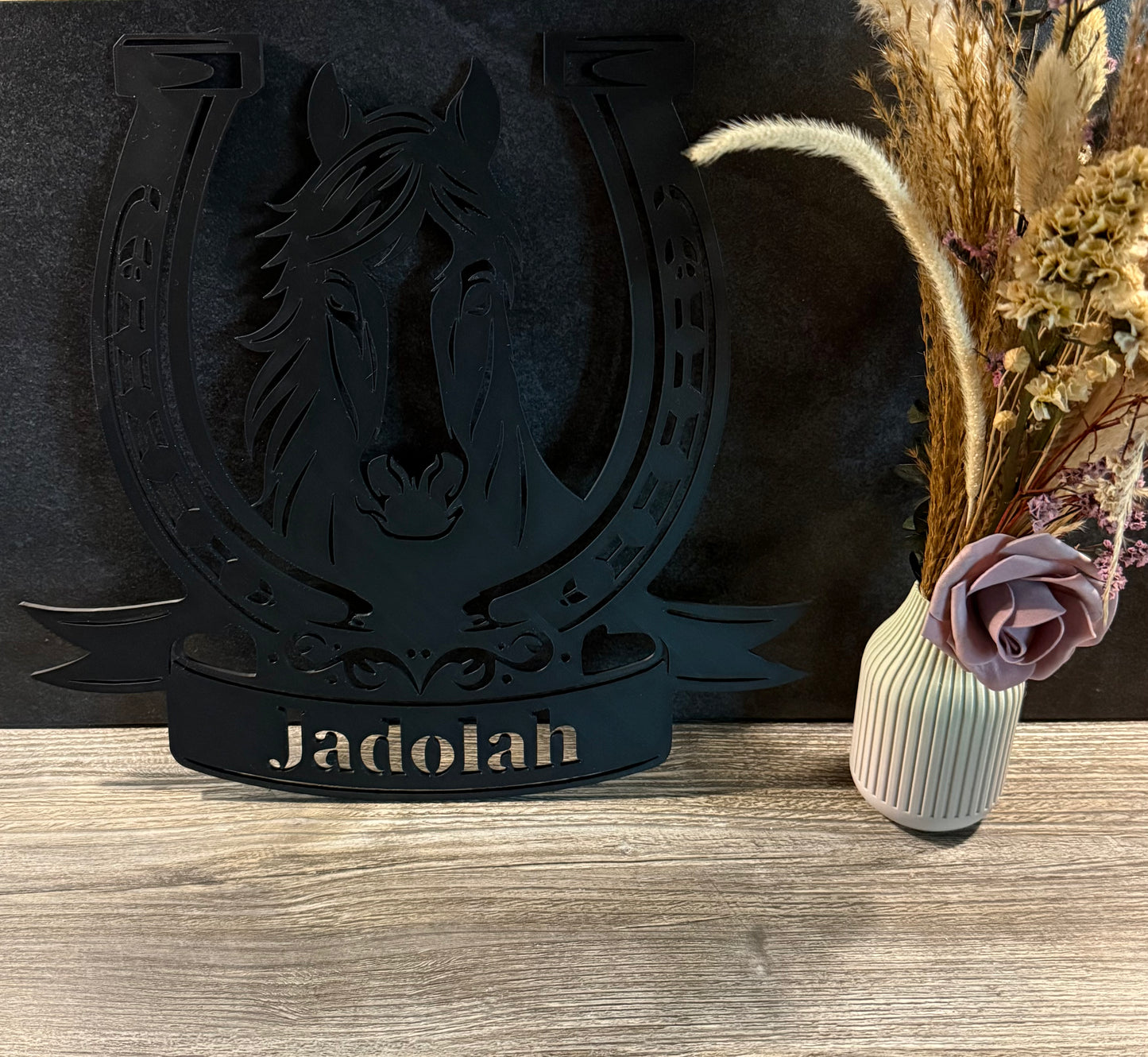 Wanddeko Pferd mit Hufeisen