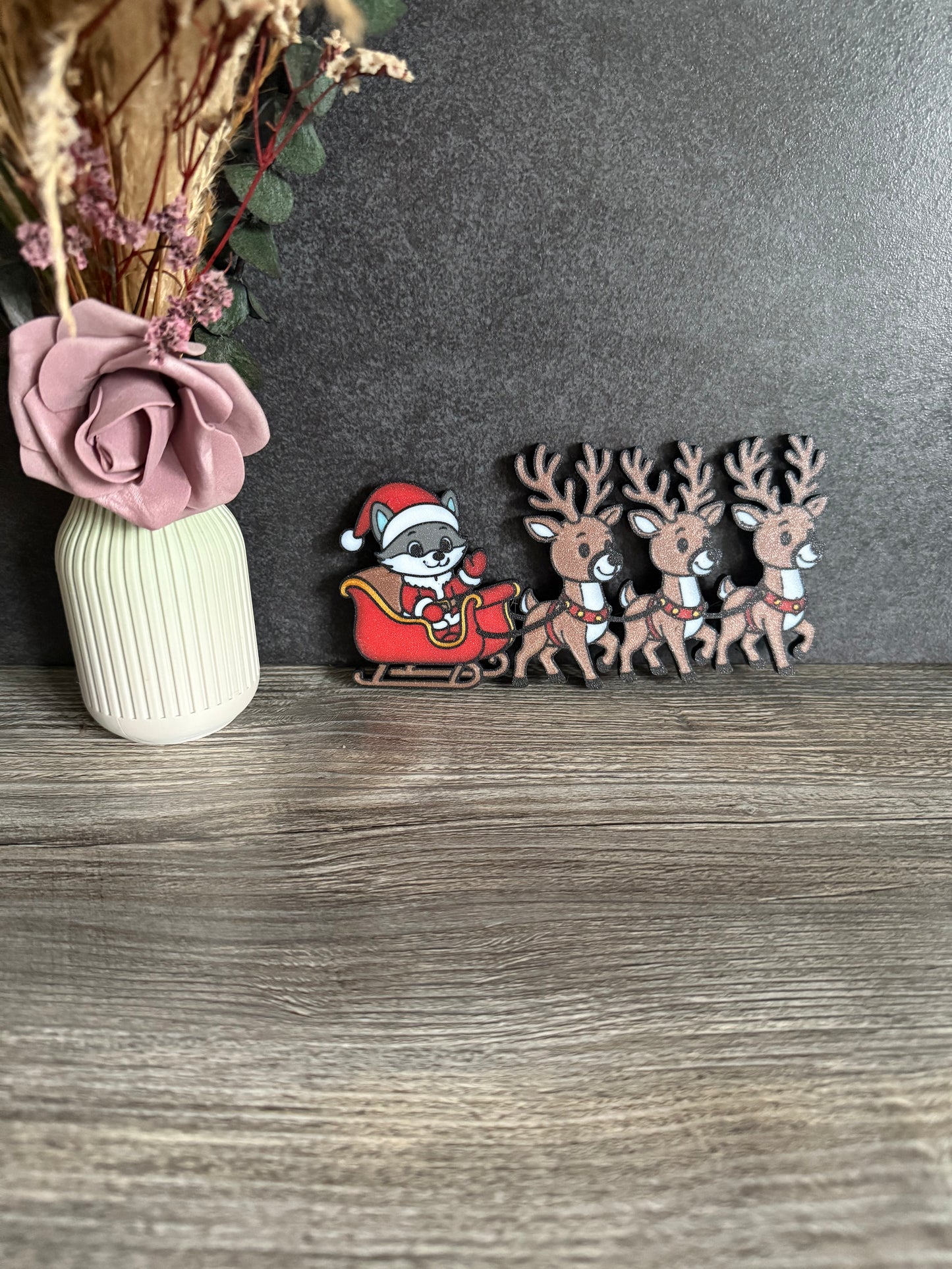 Vorbestellung Elly mit Rentierschlitten Weihnachts Magnet