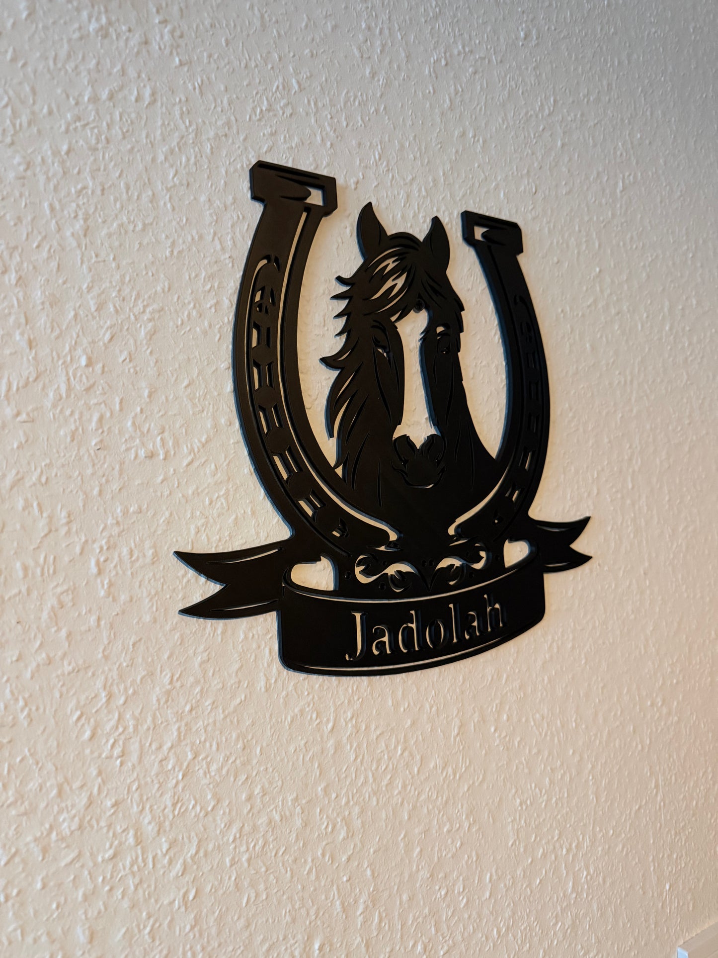 Wanddeko Pferd mit Hufeisen