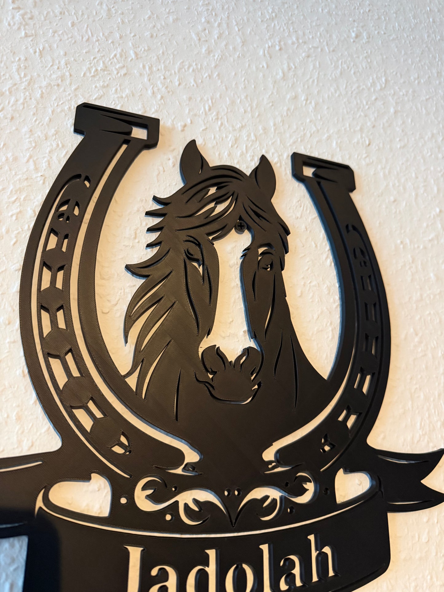 Wanddeko Pferd mit Hufeisen