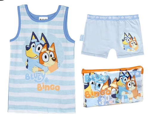 Bluey Set Unterhemd Unterhose mit Kulturbeutel