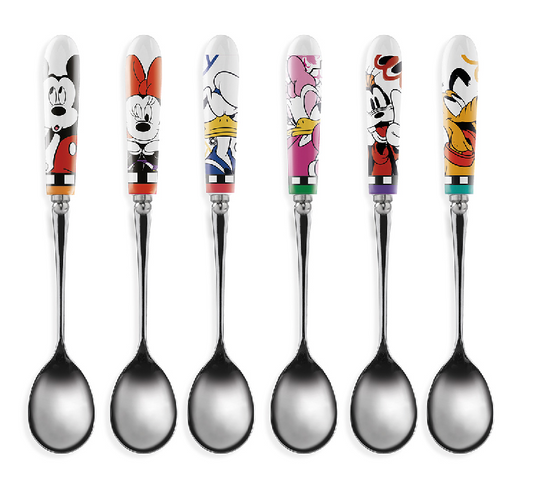 Porzellan/Edelstahl Löffel Disney forever & ever 6er Set