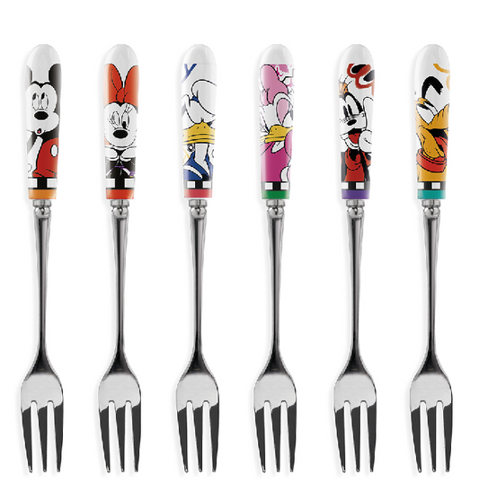 Porzellan/Edelstahl Kuchengabeln Disney forever & ever 6er Set