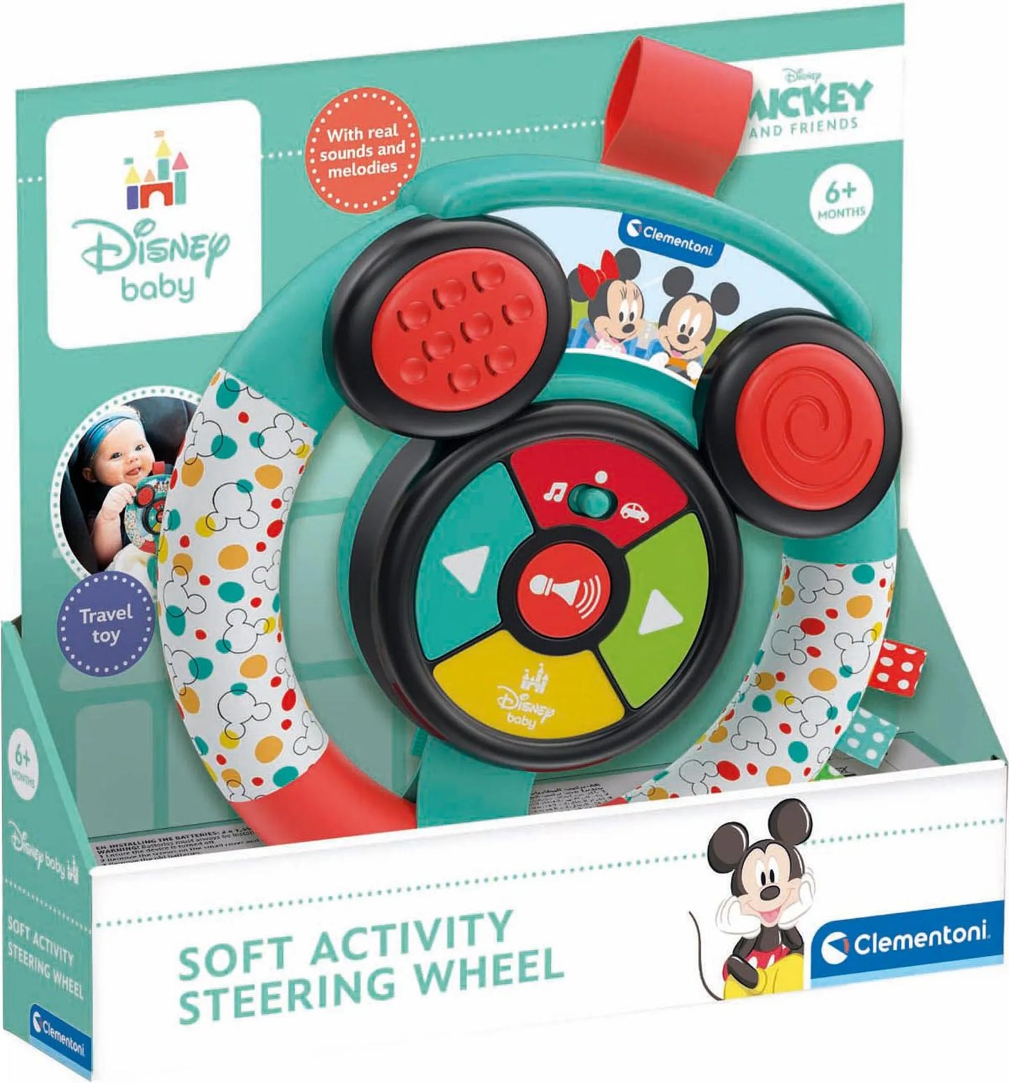 CLEMENTONI Weiches interaktives Lenkrad Disney Mickey Mouse