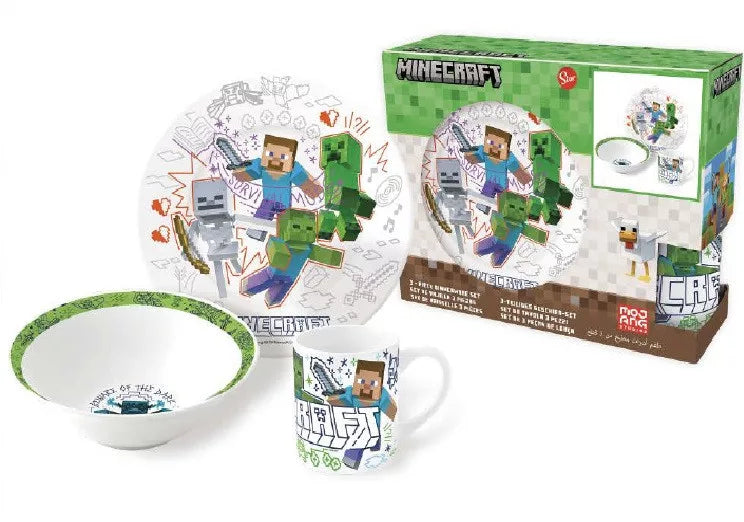 Minecraft Porzellan Geschirrset in Geschenkschachtel