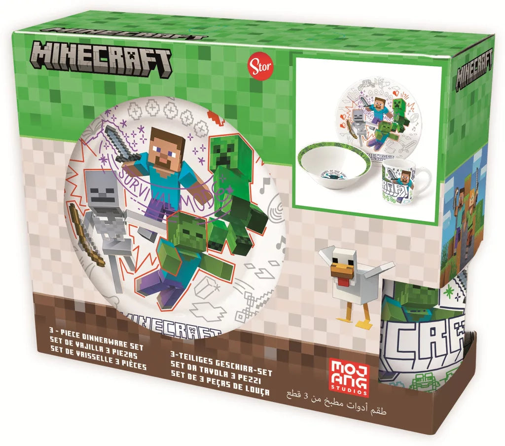 Minecraft Porzellan Geschirrset in Geschenkschachtel
