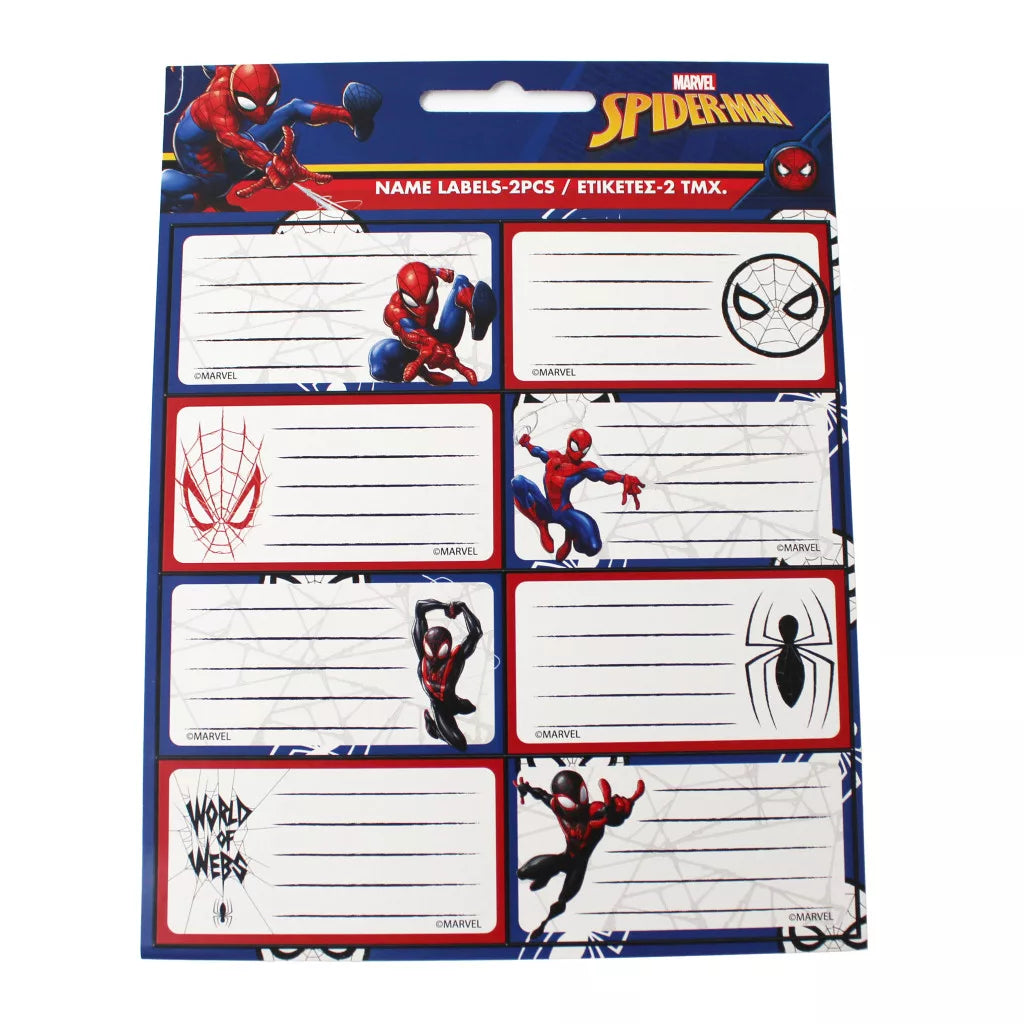 Spiderman Notizbuch-Etikett Heftetikett