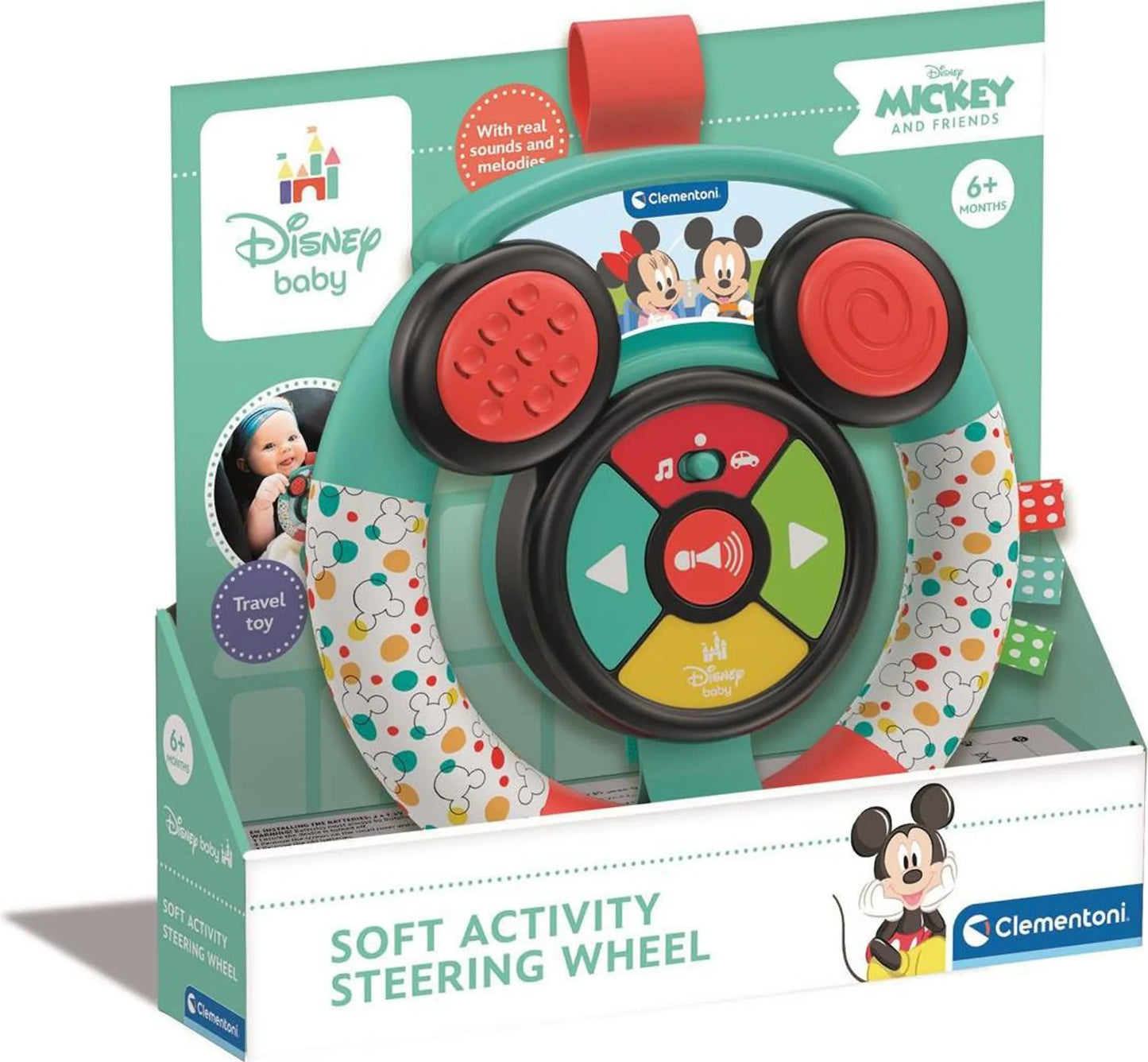 CLEMENTONI Weiches interaktives Lenkrad Disney Mickey Mouse