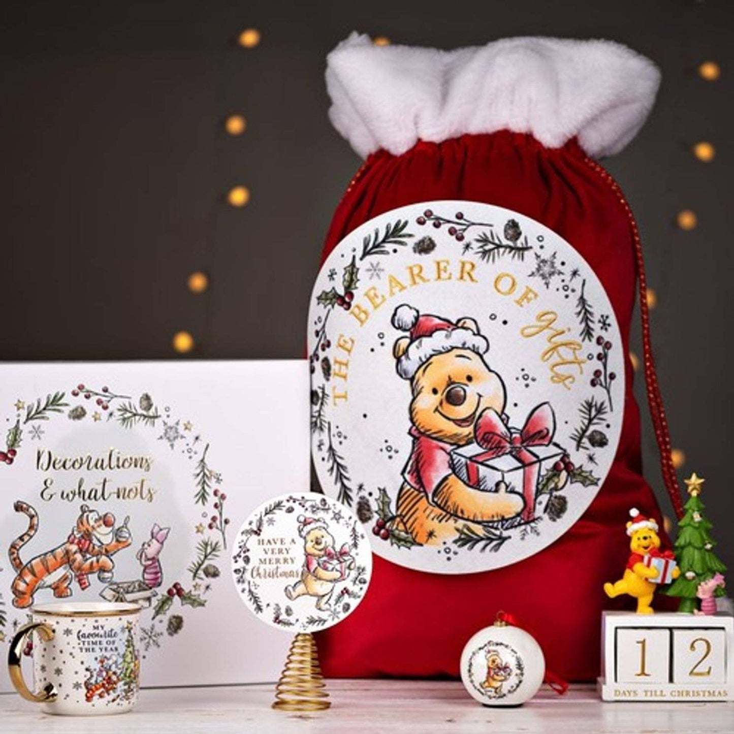 Disney Winnie Weihnachtskalender mit Countdown-Kalender aus Kunstharz