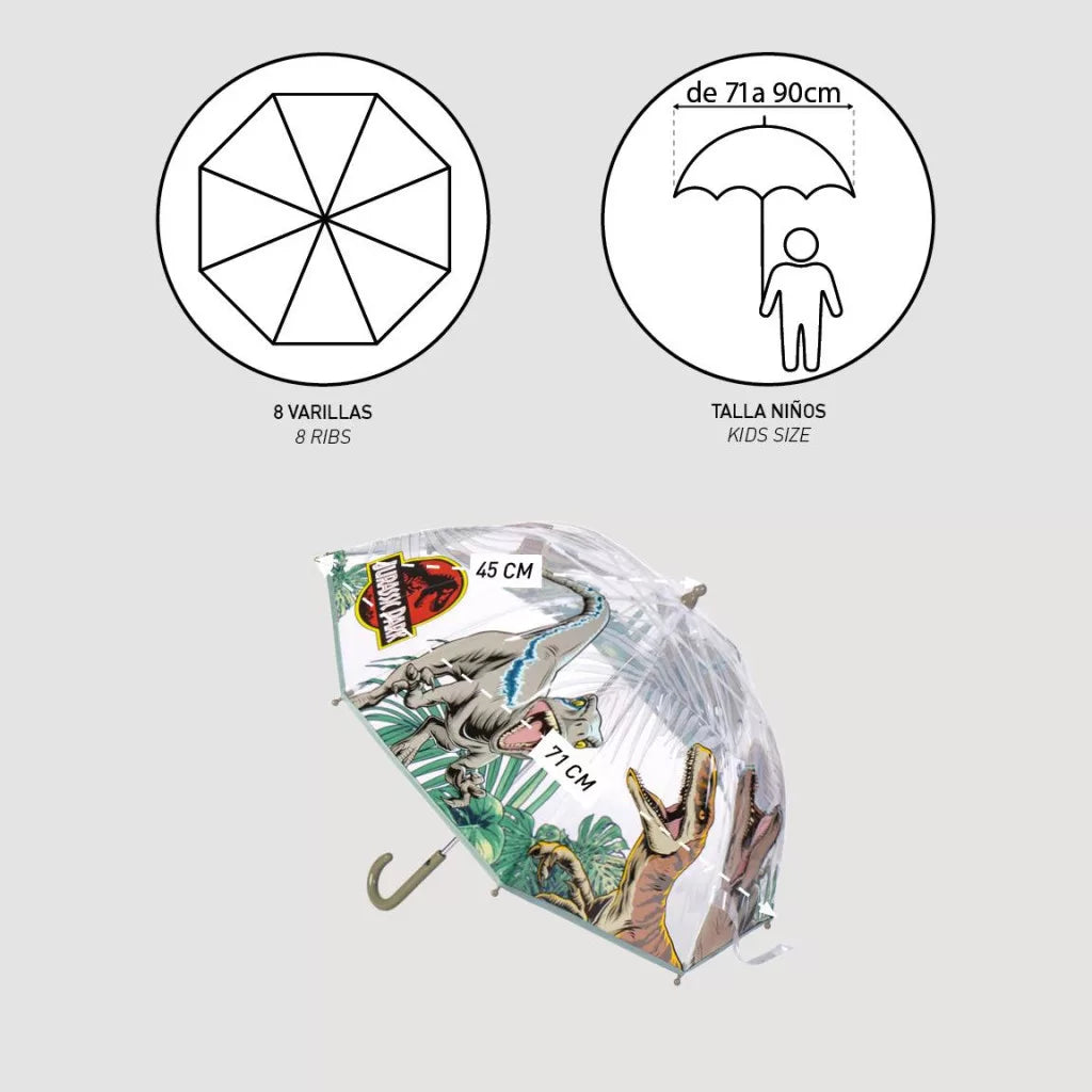 Jurassic Park Kinder transparenter Regenschirm