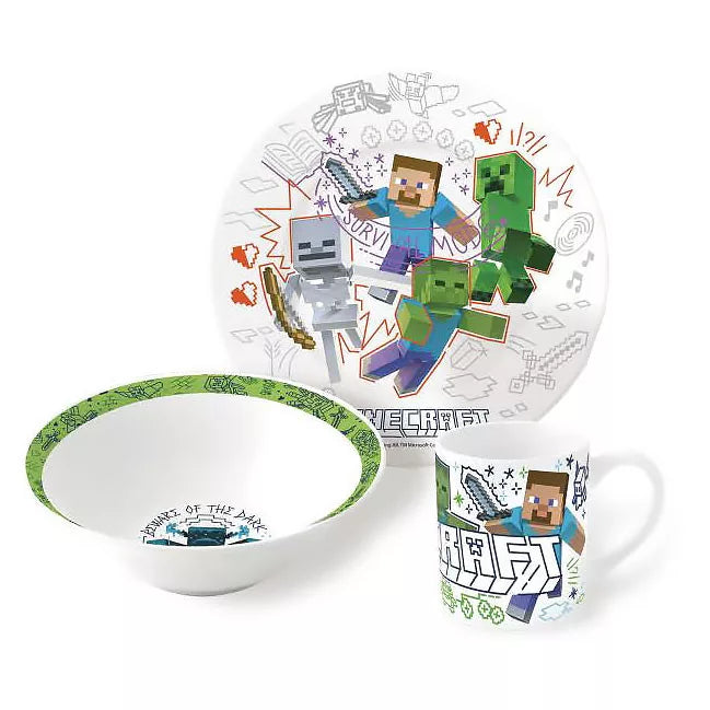 Minecraft Porzellan Geschirrset in Geschenkschachtel