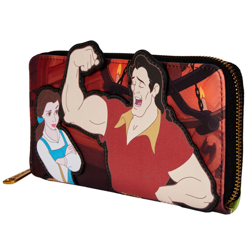 Vorbestellung Loungefly Disney „Die Schöne und das Biest“ – Bösewichte: Gaston-Szene – Geldbörse