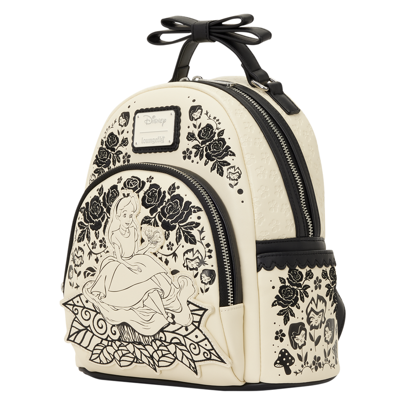 Vorbestellung Loungefly – Disney Alice im Wunderland bestickter Blumen-Mini-Rucksack