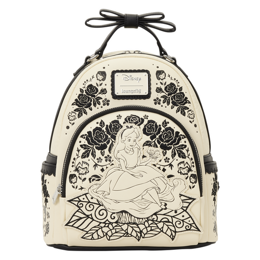 Vorbestellung Loungefly – Disney Alice im Wunderland bestickter Blumen-Mini-Rucksack