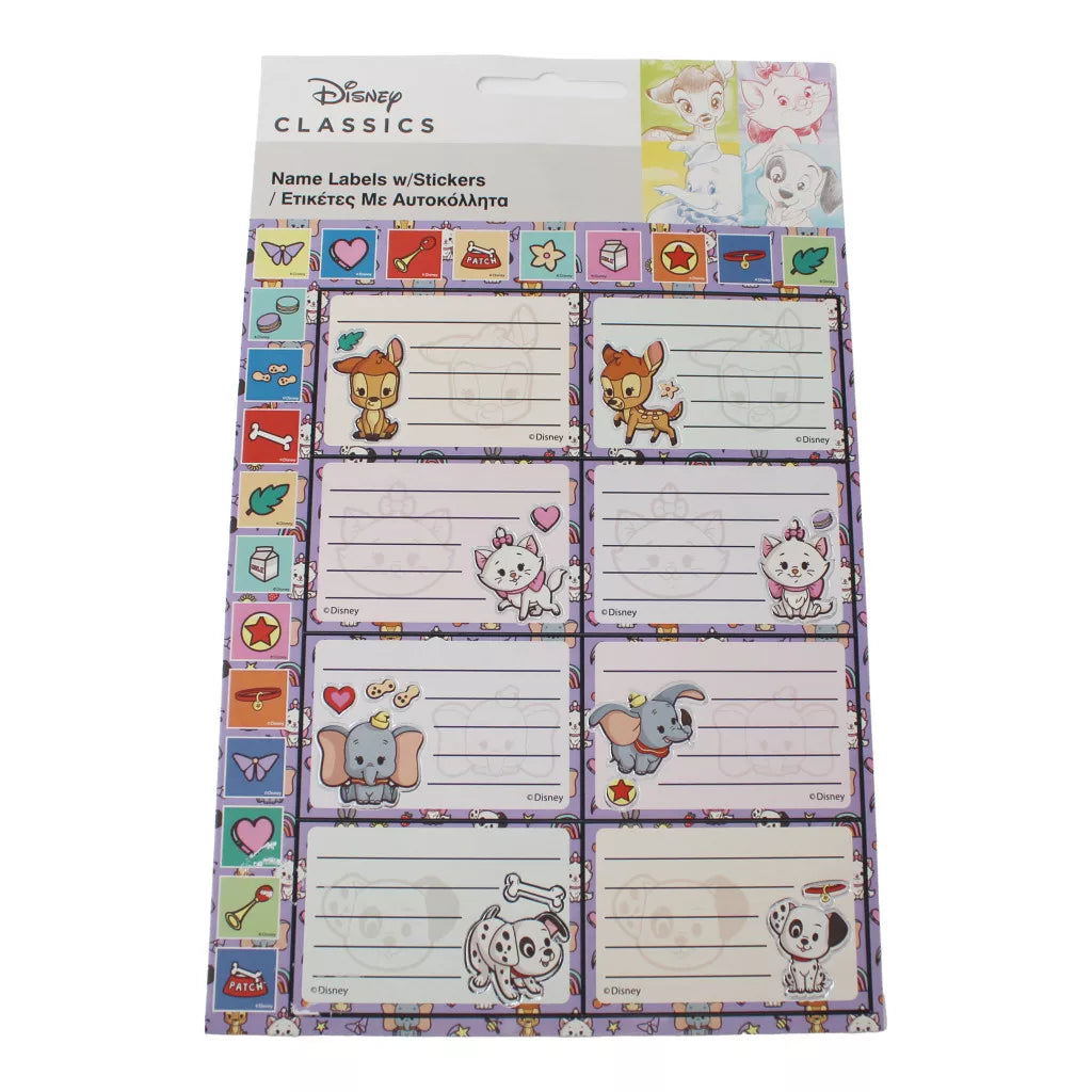 Disney Classics  Heftetikett mit Aufkleber 16er Pack