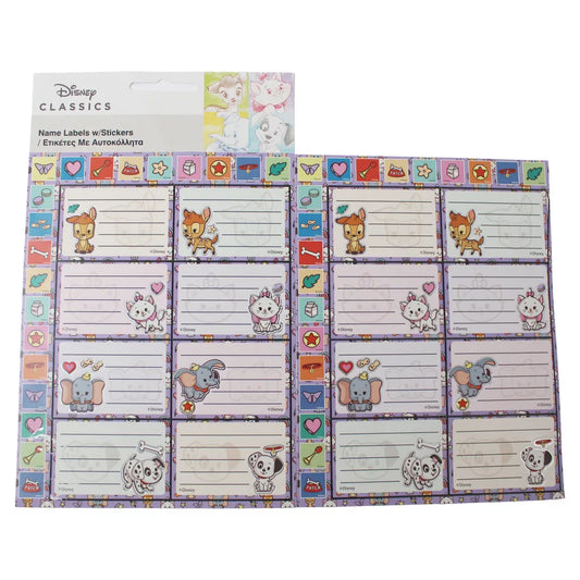 Disney Classics  Heftetikett mit Aufkleber 16er Pack