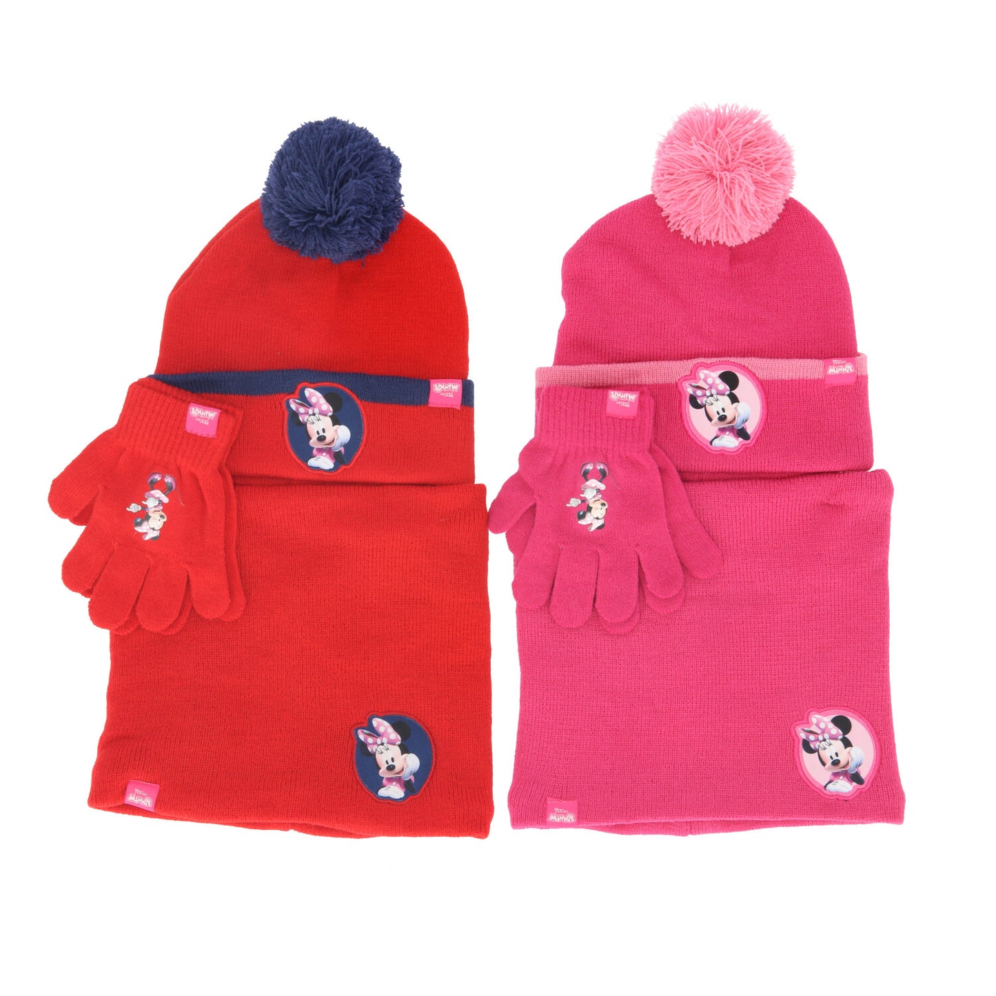 Minnie Mouse Mutze mit Schlauchschal und Handschuhe