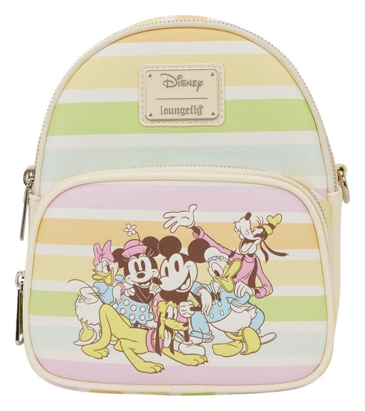 Vorbestellung Disney by Loungefly Umhängetasche Mickey and Friends Rainbow Stribes