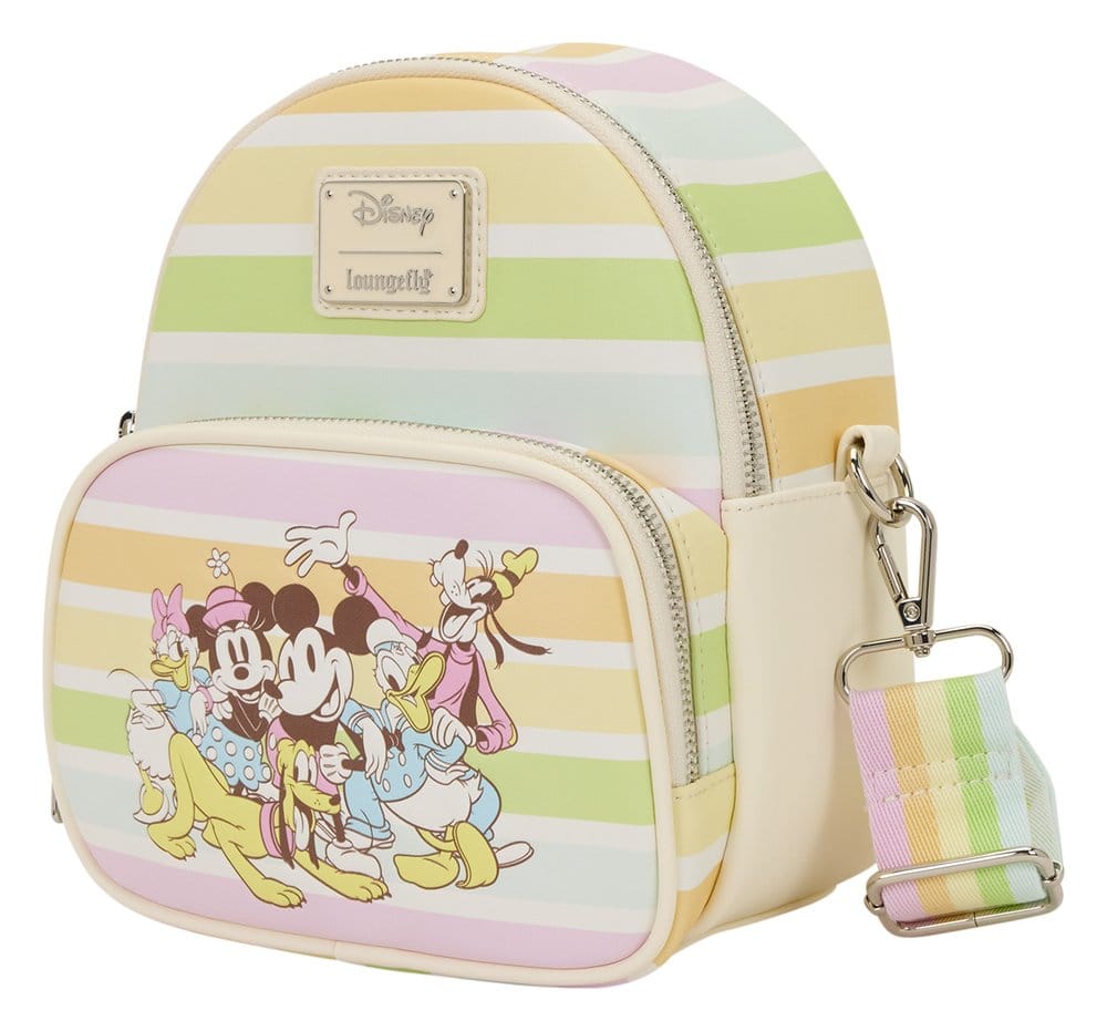 Vorbestellung Disney by Loungefly Umhängetasche Mickey and Friends Rainbow Stribes